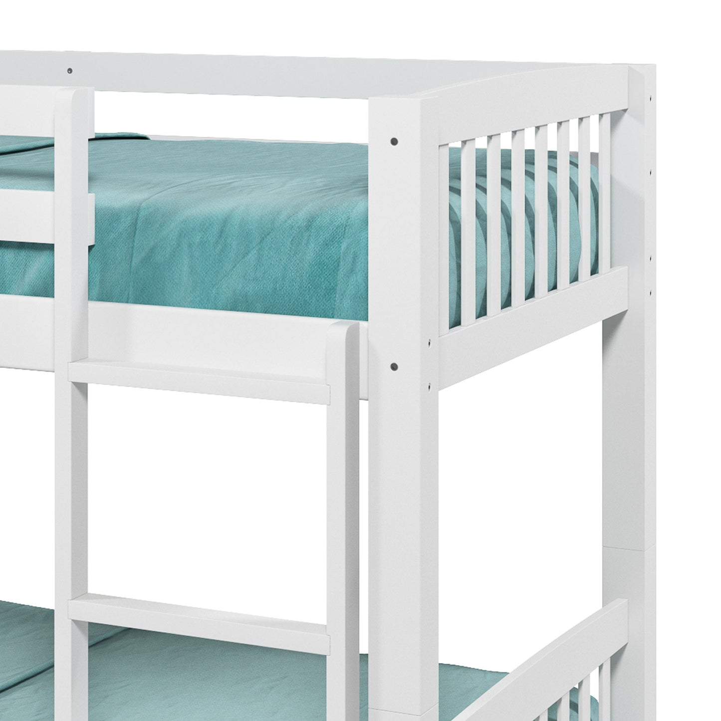 white Wooden Bunk Bed Dakota Collection detail image by CorLiving#color_white
