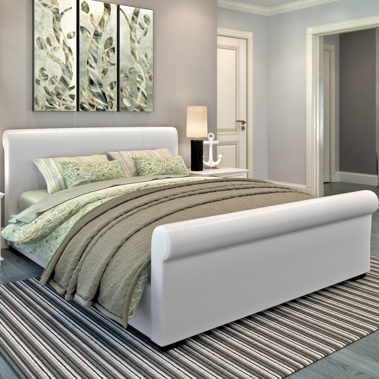 white Double / Full Bed San Antonio Collection lifestyle scene by CorLiving#color_white