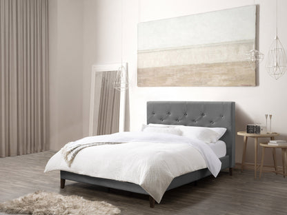 light grey Button Tufted Double / Full Bed Nova Ridge Collection lifestyle scene by CorLiving#color_nova-ridge-light-grey