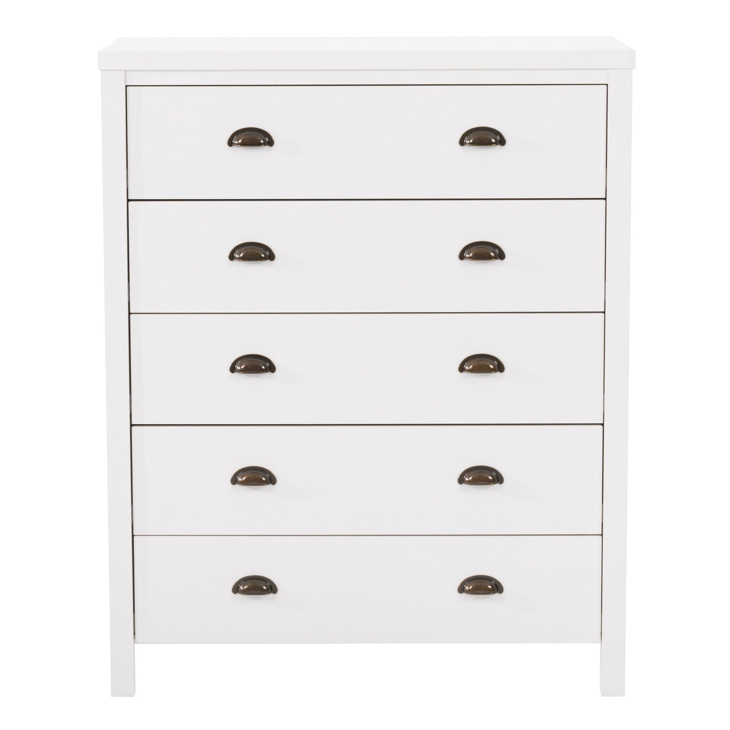 white 5 Drawer Dresser Boston Collection product image by CorLiving#color_white