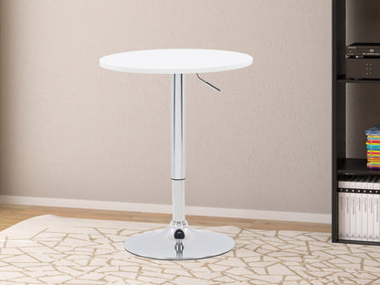 white Adjustable Height Bar Table, Round Maya Collection lifestyle scene by CorLiving#color_white