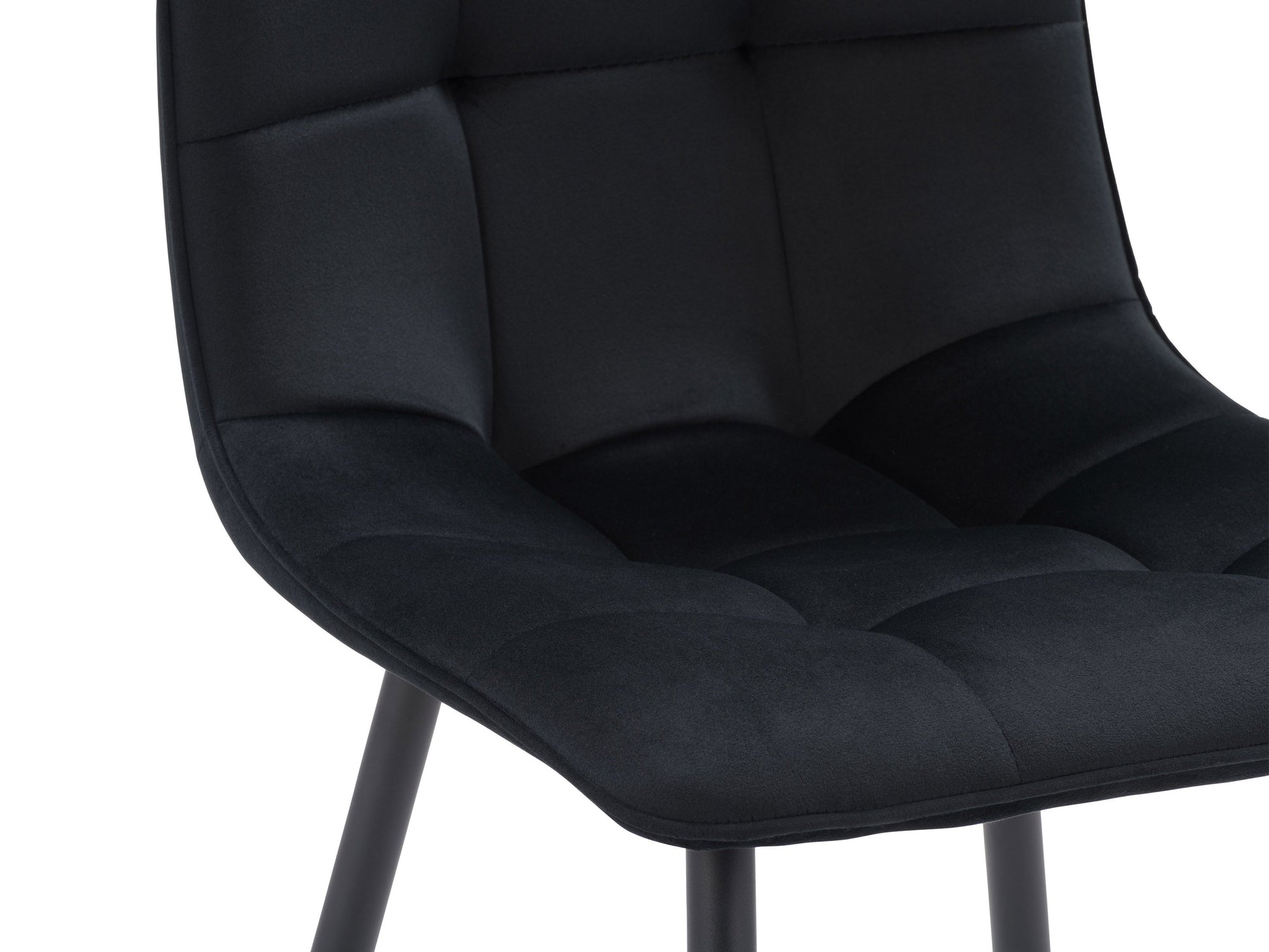 black Velvet Upholstered Dining Chairs, Set of 2 Nash Collection detail image by CorLiving#color_black