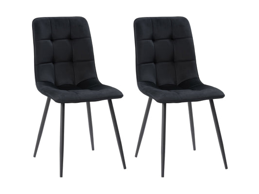 black Velvet Upholstered Dining Chairs, Set of 2 Nash Collection product image by CorLiving#color_black