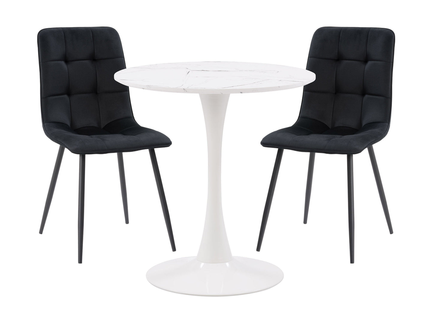 black 3 Piece Bistro Dining Set Ivo Collection product image by CorLiving#color_ivo-black
