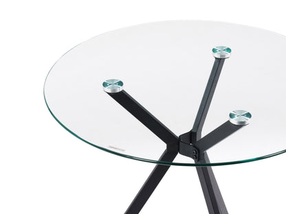 black 5pc Glass Dining Table Set Eliana Collection detail image by CorLiving#color_eliana-black