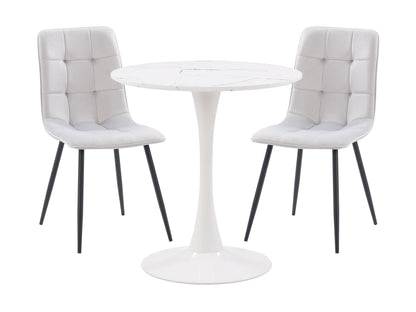 grey 3 Piece Bistro Dining Set Ivo Collection product image by CorLiving#color_ivo-light-grey