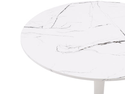 white Round Bistro Table Ivo Collection detail image by CorLiving#color_ivo-white-marble