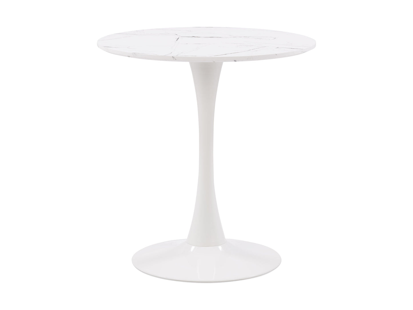white Round Bistro Table Ivo Collection product image by CorLiving#color_ivo-white-marble
