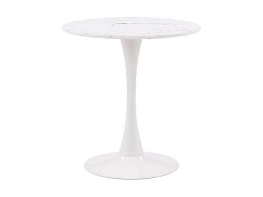 white Round Bistro Table Ivo Collection product image by CorLiving#color_ivo-white-marble