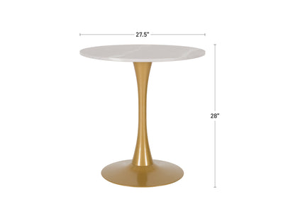 grey marble Round Bistro Table 28" Ivo Collection measurements diagram by CorLiving#color_ivo-grey-marble