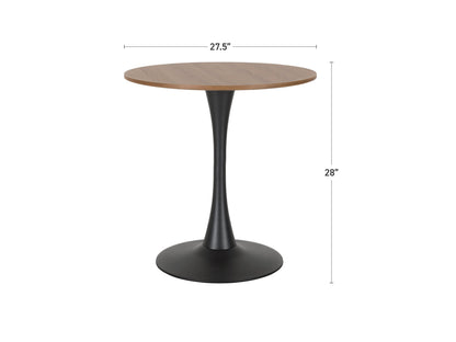 brown Round Bistro Table 28" Ivo Collection measurements diagram by CorLiving#color_ivo-brown