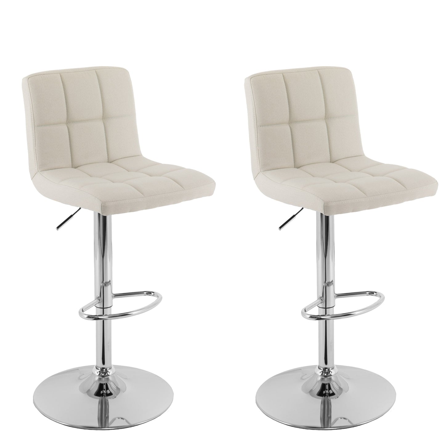 cream Adjustable Height Bar Stools Set of 2 CorLiving Collection product image by CorLiving#color_cream