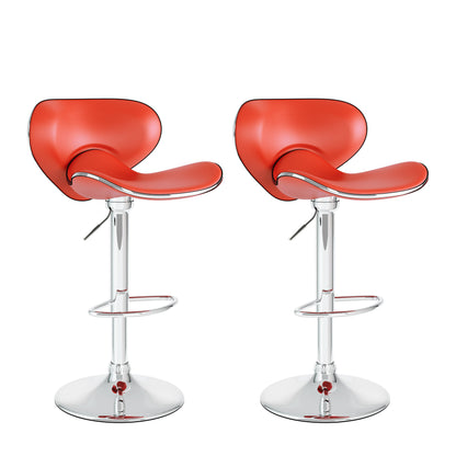 red Bar Stools with Backs Set of 2 Marcus Collection product image by CorLiving#color_red