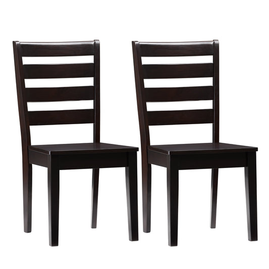 mahogany High Back Wooden Dining Chairs, Set of 2 Memphis Collection product image by CorLiving#color_mahogany
