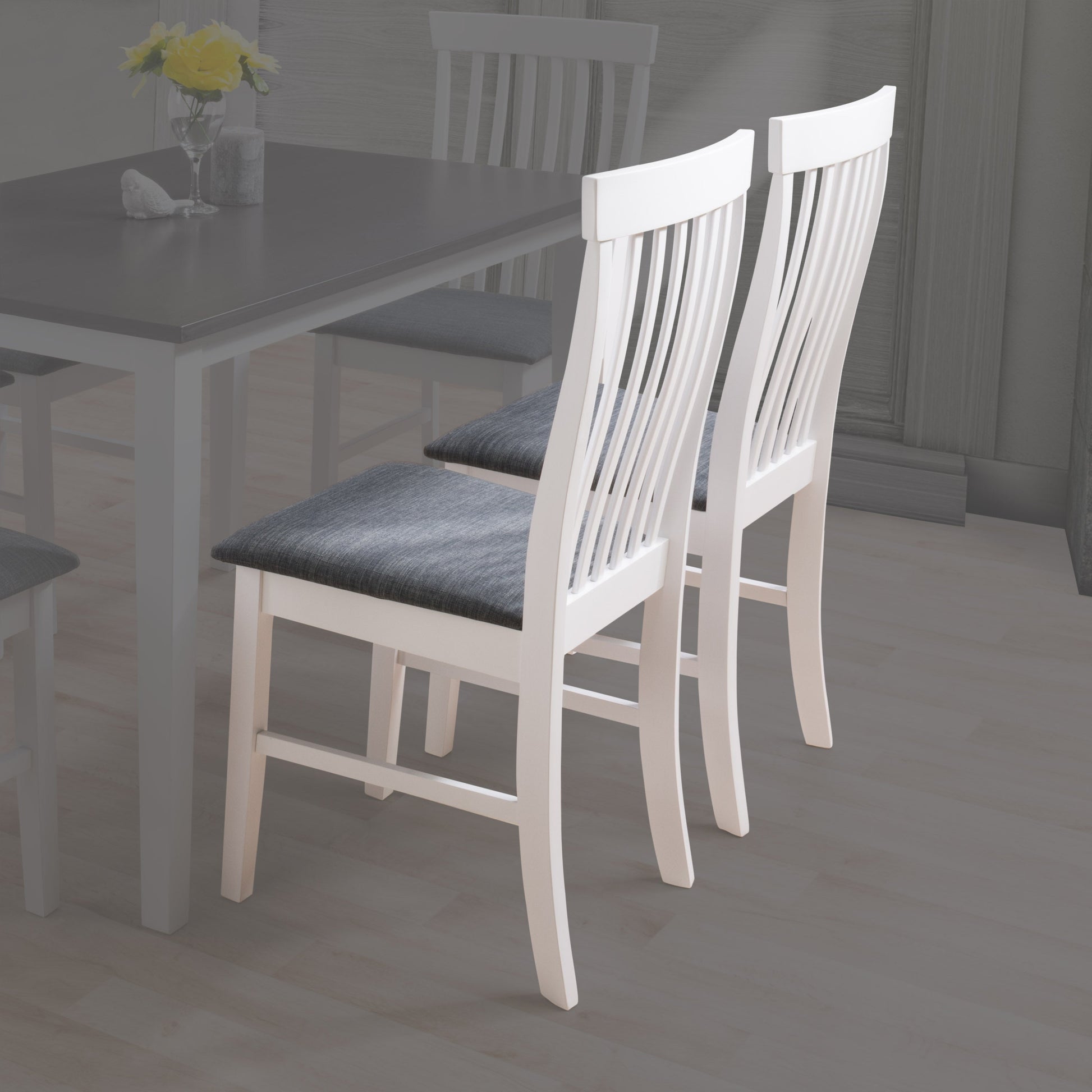 White Wooden Chairs, Set of 2 Michigan Collection lifestyle scene by CorLiving#color_white