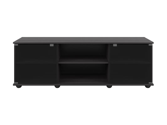 black TV Stand with Glass Doors for TVs up to 75" Fiji Collection product image by CorLiving#color_black
