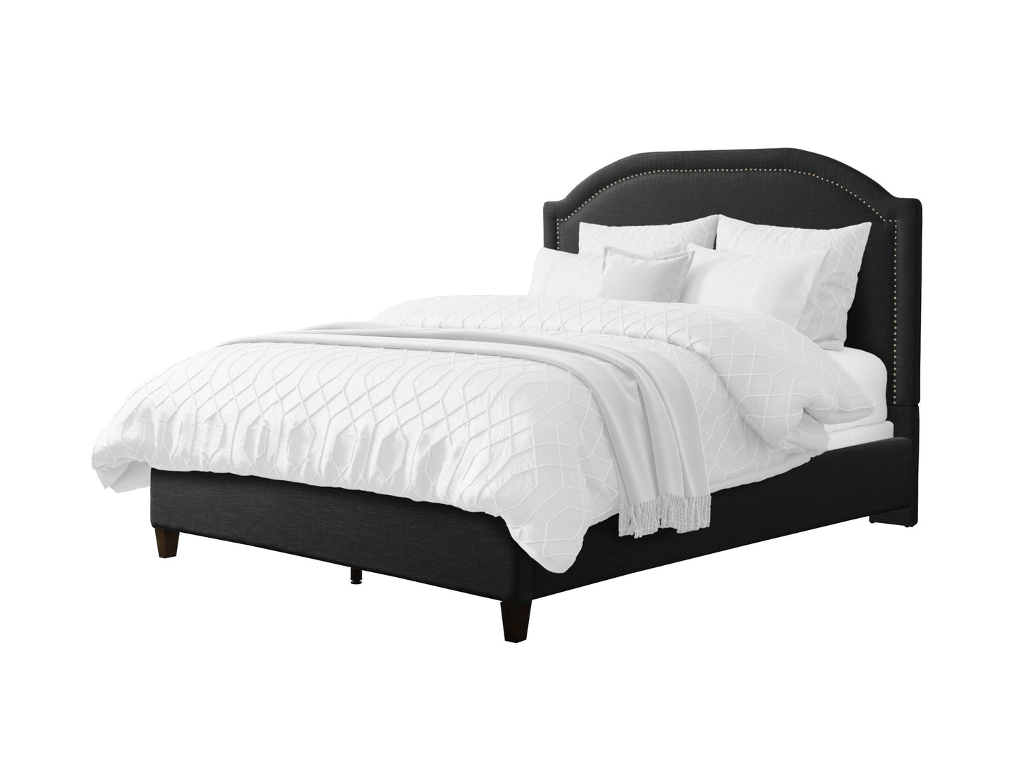 dark grey Upholstered Queen Bed Florence Collection product image by CorLiving#color_dark-grey