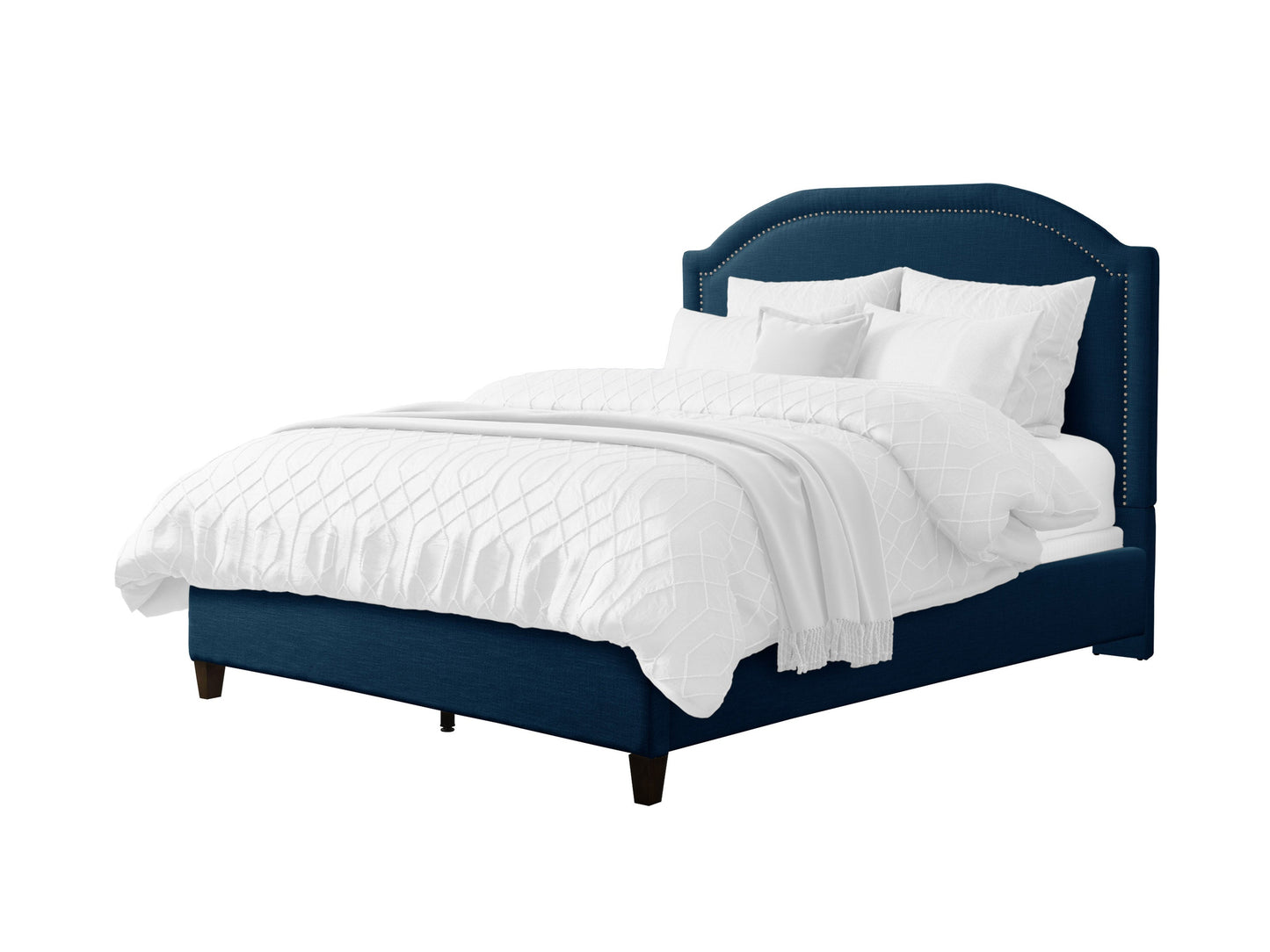 navy blue Upholstered Queen Bed Florence Collection product image by CorLiving#color_navy-blue