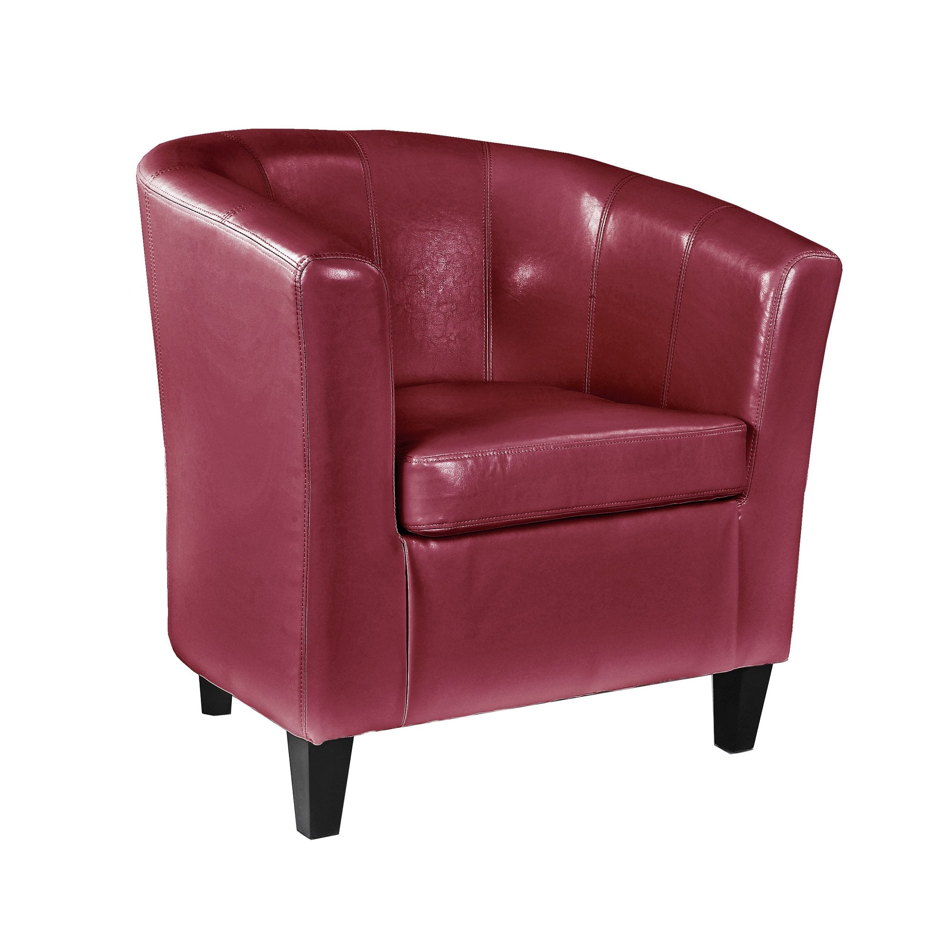 red 1 Leather Barrel Chair Antonio Collection product image by CorLiving#color_red-1