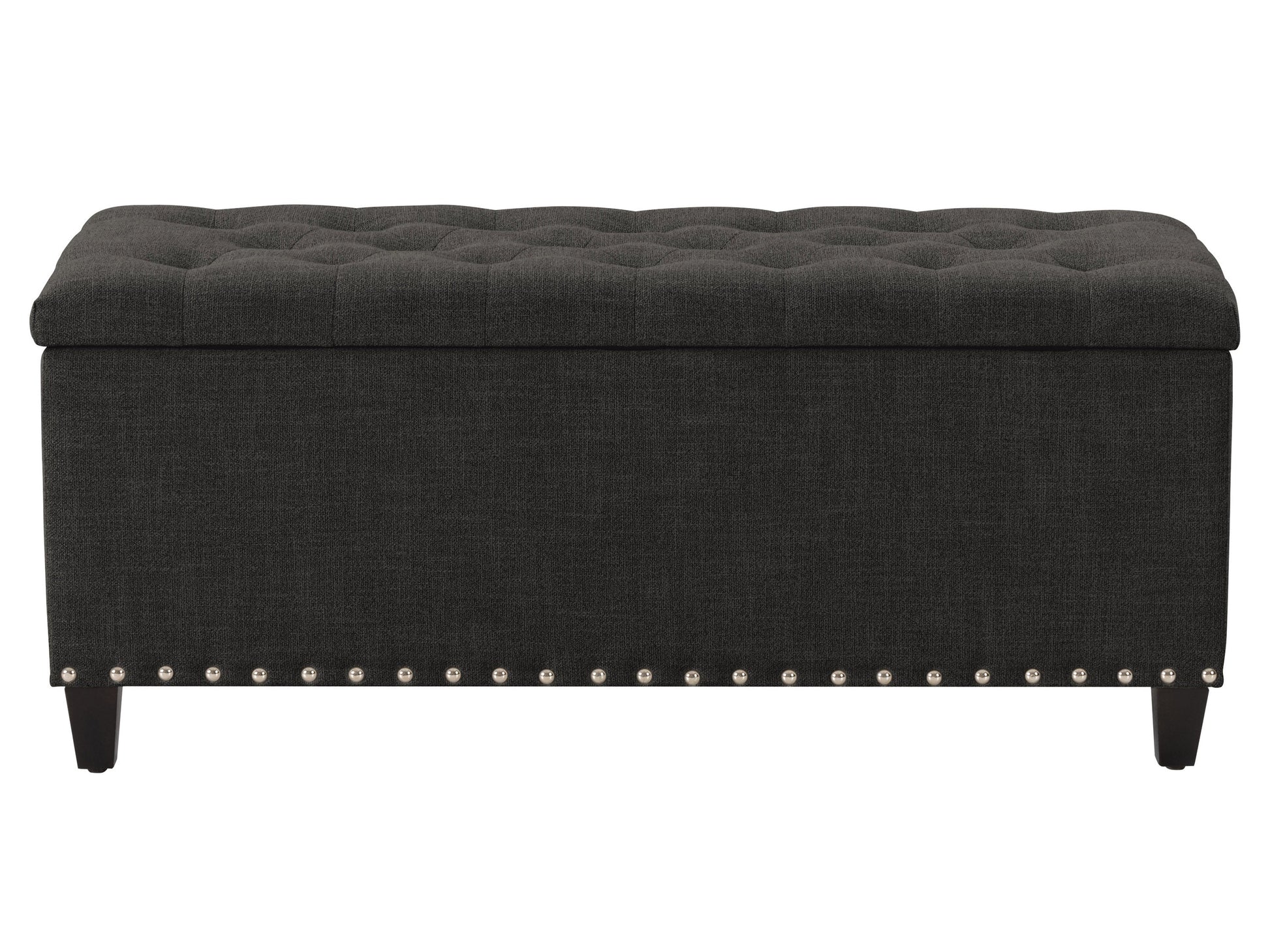 dark grey End of Bed Storage Bench Leilani Collection product image by CorLiving#color_leilani-dark-grey