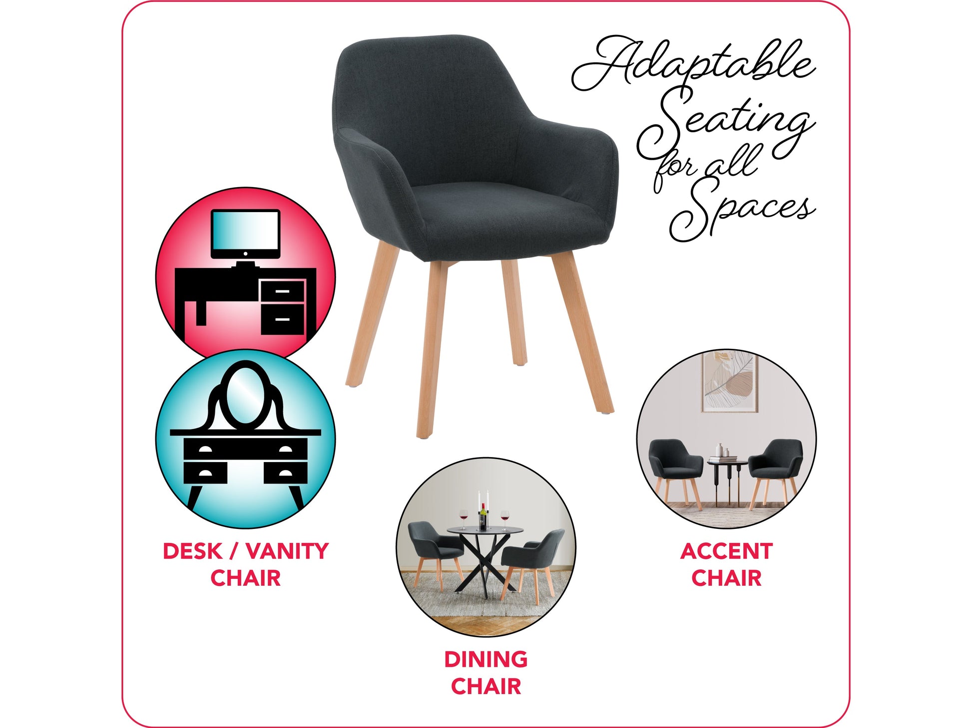 dark grey Dining Chairs, Set of 2 Aaliyah Collection infographic by CorLiving#color_dark-grey