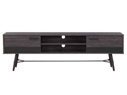 distressed carbon grey black duotone Mid Century Modern TV Stand for TVs up to 85" Aurora Collection product image by CorLiving#color_distressed-carbon-grey-black-duotone