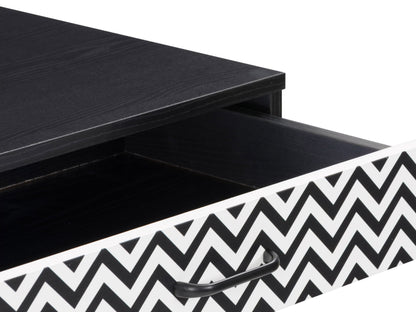 chevron pattern ravenwood black Small Desk with Drawer Ellison Collection detail image by CorLiving#color_chevron-pattern-ravenwood-black