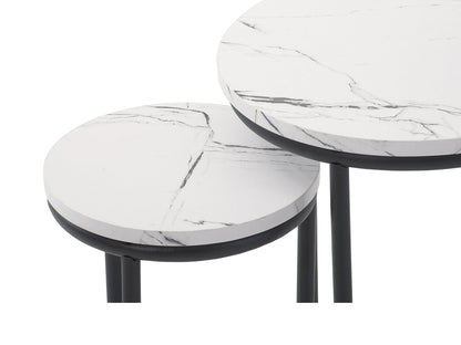 white marble Nesting Side Table Fort Worth Collection detail image by CorLiving#color_white-marble