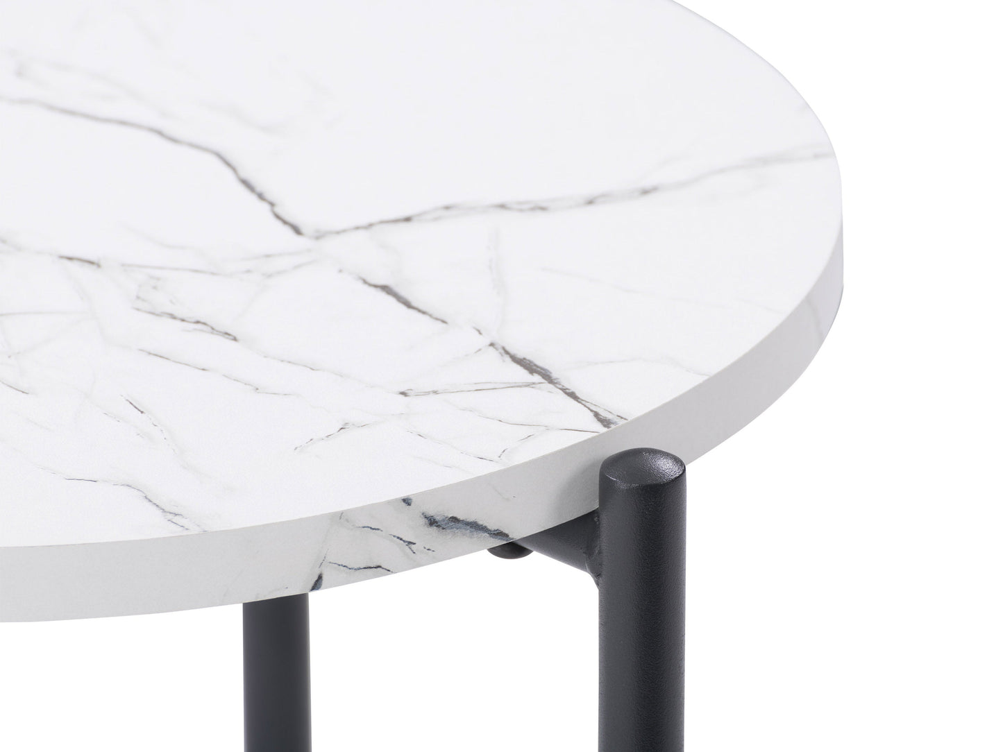 white marble White Round Side Table Arlo Collection detail image by CorLiving#color_white-marble