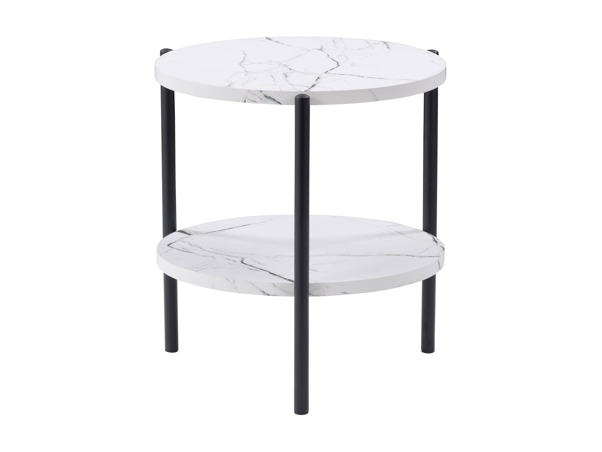 white marble White Round Side Table Arlo Collection product image by CorLiving#color_white-marble