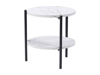 white marble White Round Side Table Arlo Collection product image by CorLiving#color_white-marble