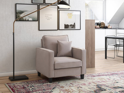 taupe Mid-Century Modern Armchair Georgia Collection lifestyle scene by CorLiving#color_georgia-taupe