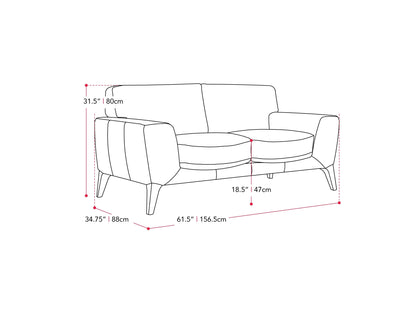 light grey London Loveseat London collection measurements diagram by CorLiving#color_light-grey