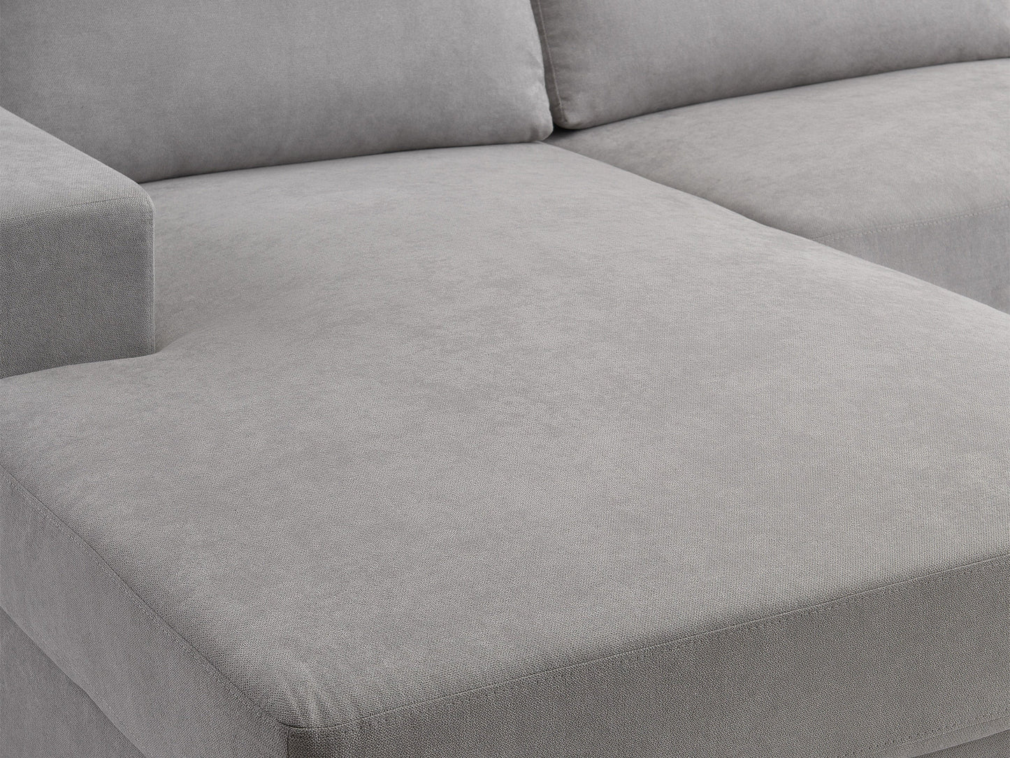 light grey Wide Sectional Couch, Right Facing Lyon collection detail image by CorLiving#color_light-grey