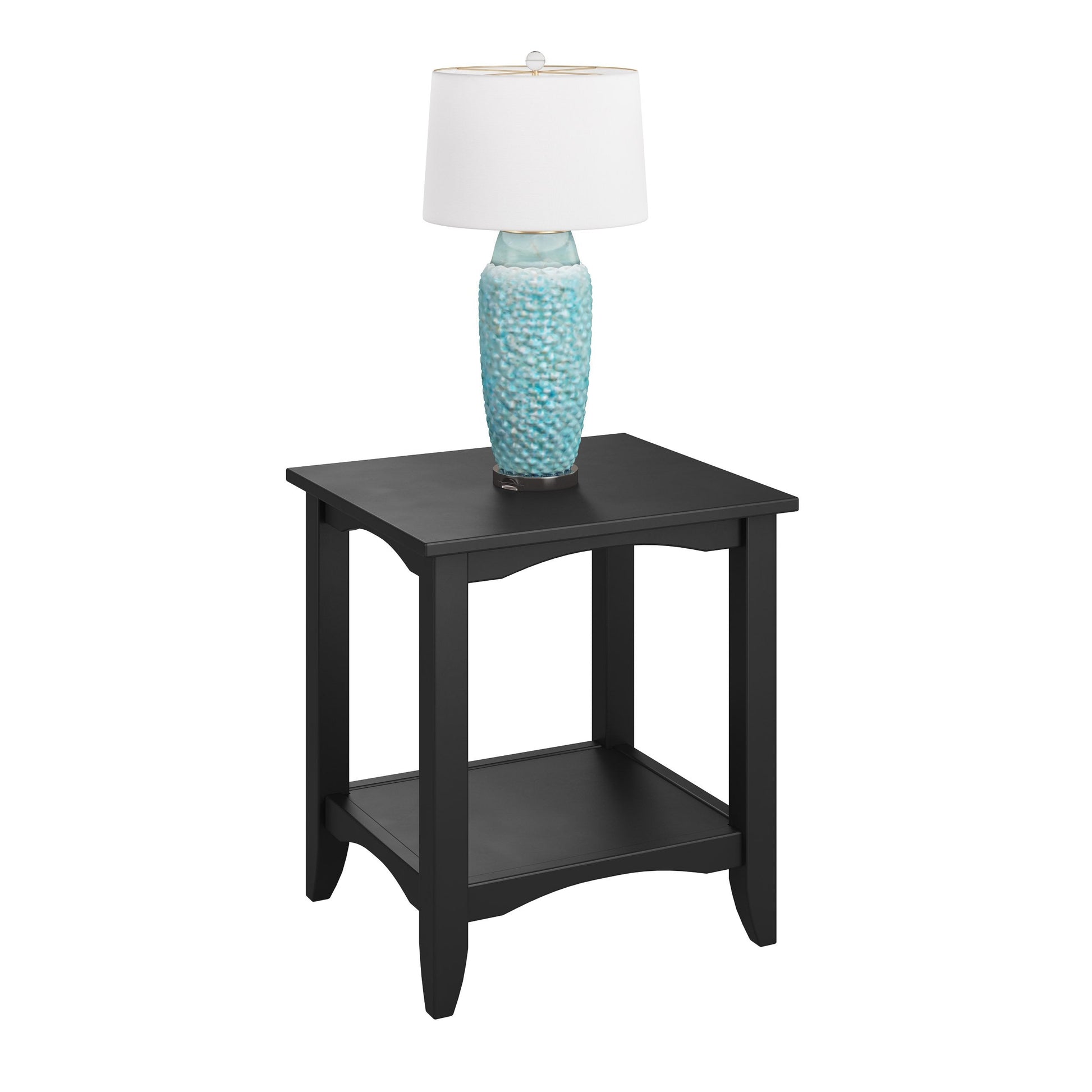 black Two Tier End Table Cambridge Collection product image by CorLiving#color_black