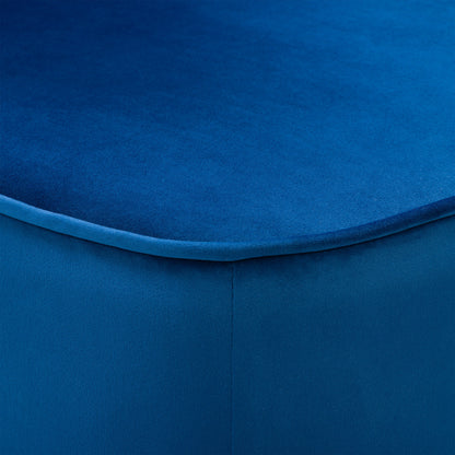 blue Velvet Accent Chair with pouf Lynwood Collection detail image by CorLiving#color_blue