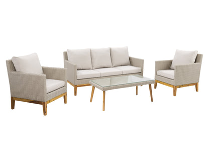 Wicker Conversation Set, 4pc Madrid Collection product image by CorLiving