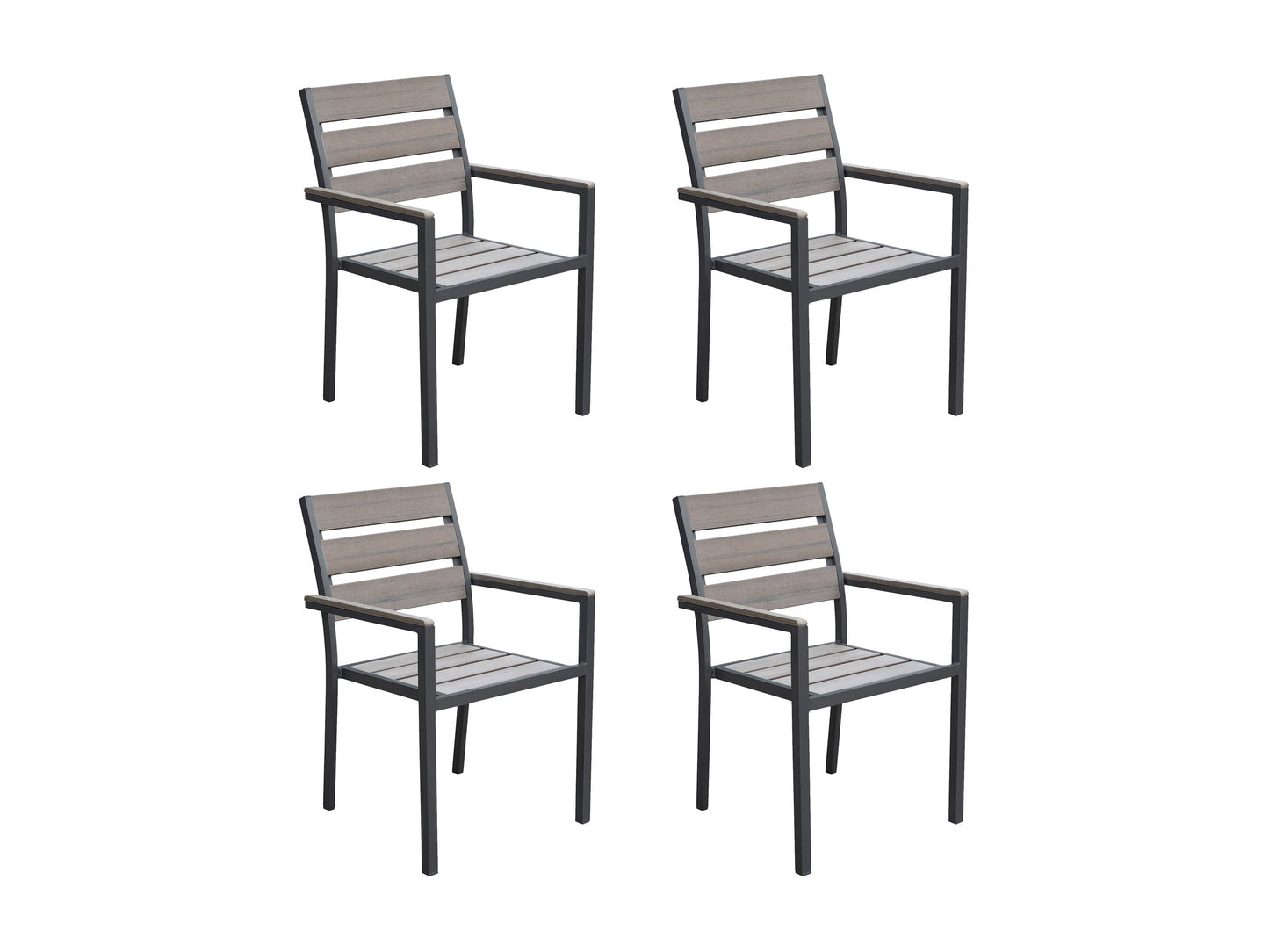 charcoal grey Patio Chairs, Set of 4 Gallant Collection product image by CorLiving#color_charcoal-grey