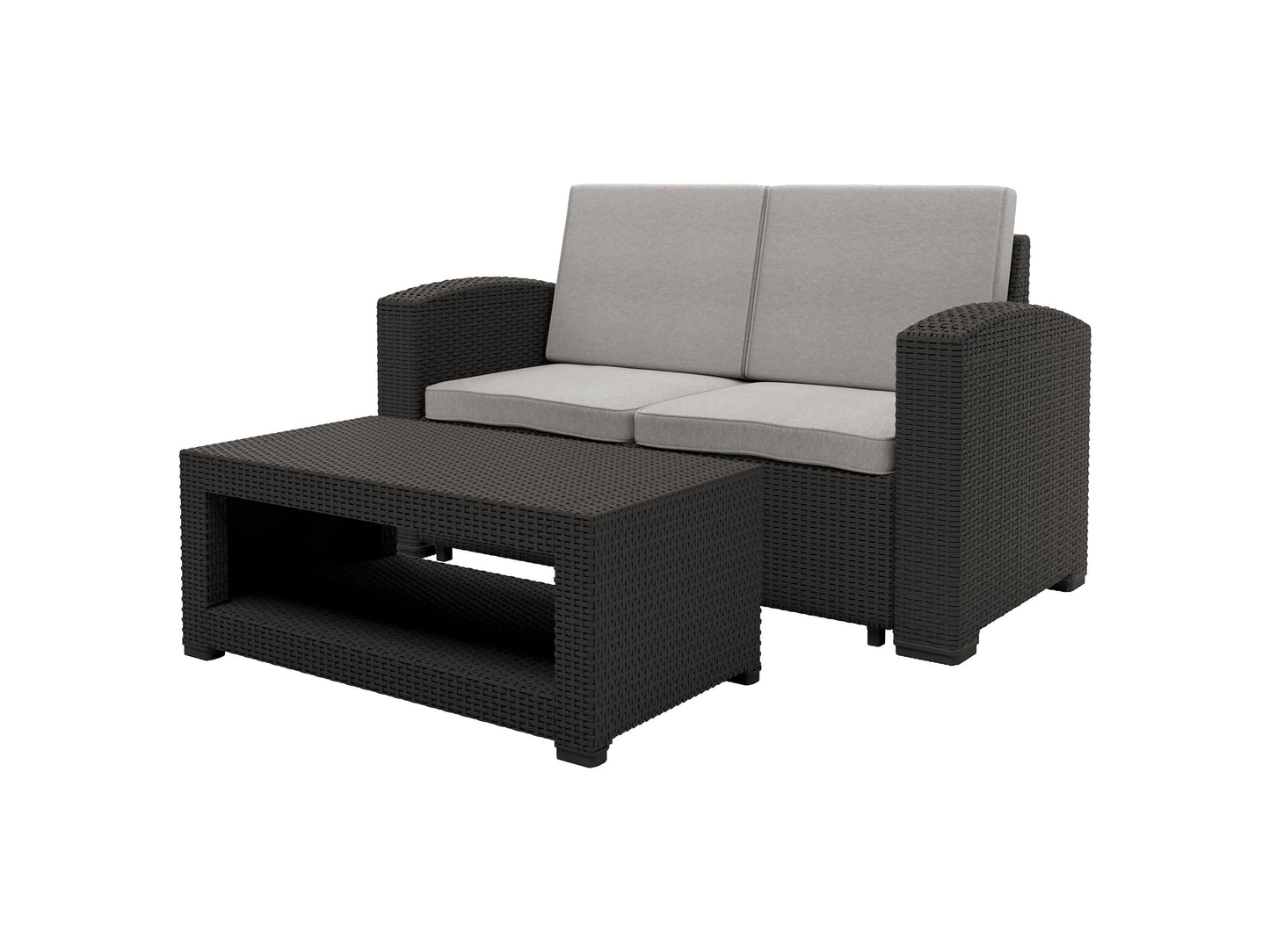 grey and black weave Outdoor Wicker Loveseat Adelaide Collection product image by CorLiving#color_grey-and-black-weave