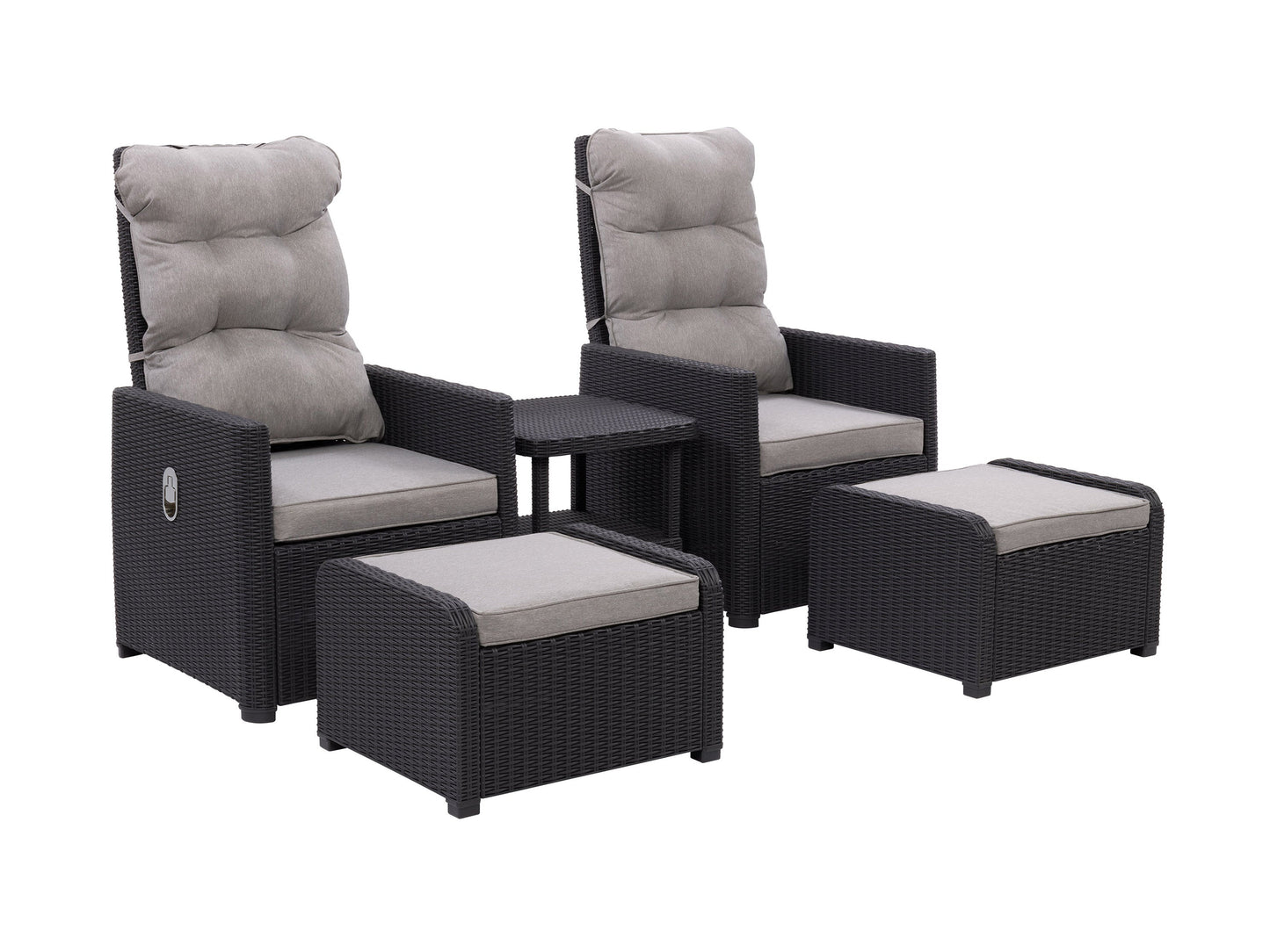 greige Patio Recliner and Ottoman Set, 5pc Lake Front Collection product image by CorLiving#color_greige