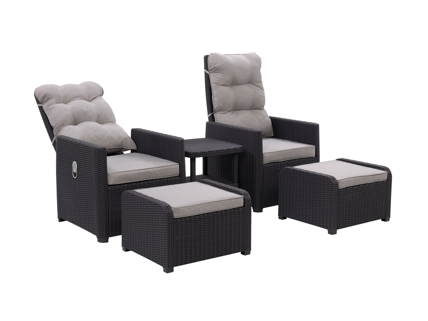 greige Patio Recliner and Ottoman Set, 5pc Lake Front Collection product image by CorLiving#color_greige