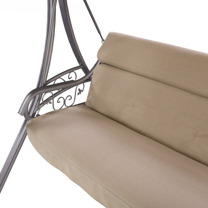 beige Patio Swing With Canopy Nantucket Collection detail image by CorLiving#color_beige