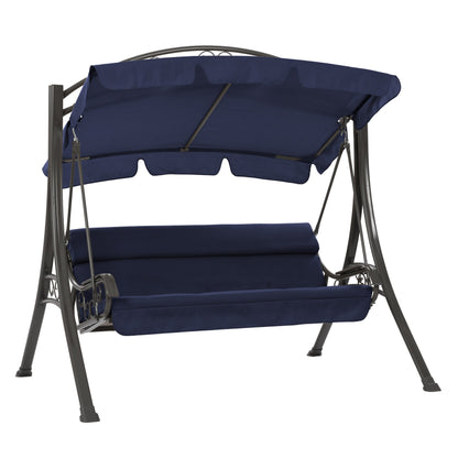 navy blue Patio Swing With Canopy Nantucket Collection product image by CorLiving#color_navy-blue