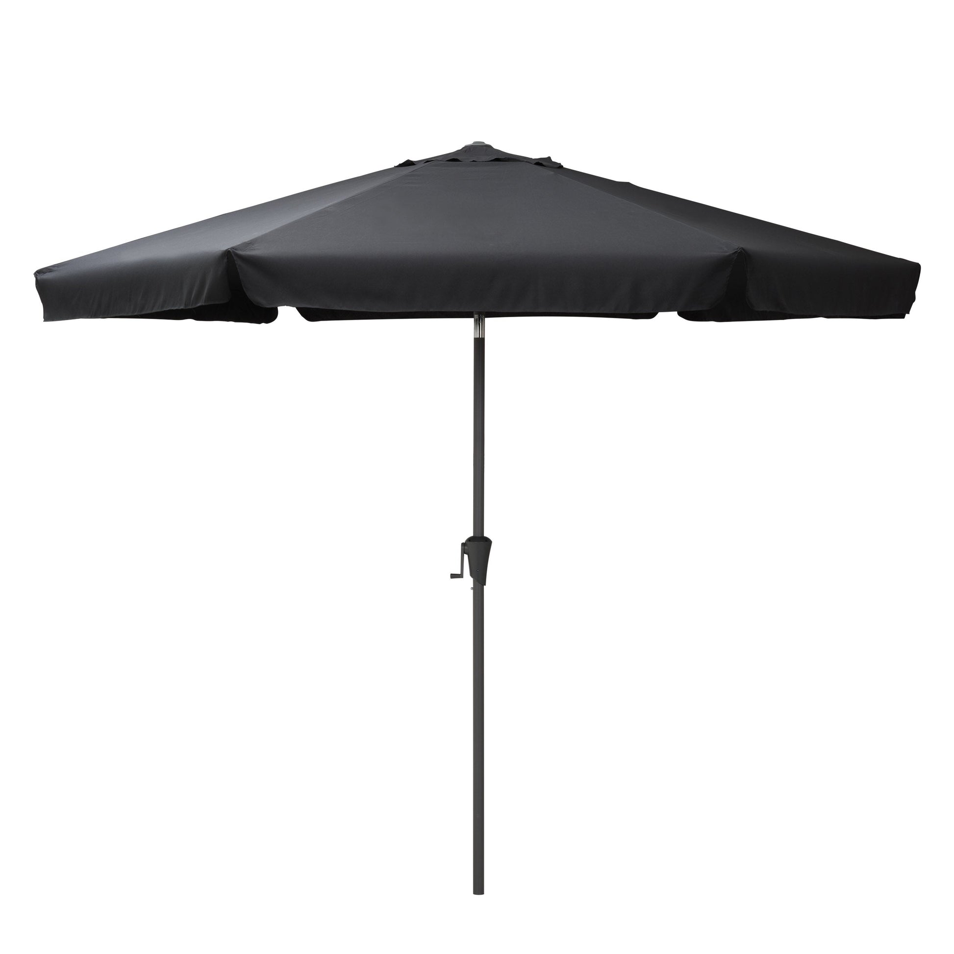 black 10ft patio umbrella, round tilting with base 200 Series product image CorLiving#color_black