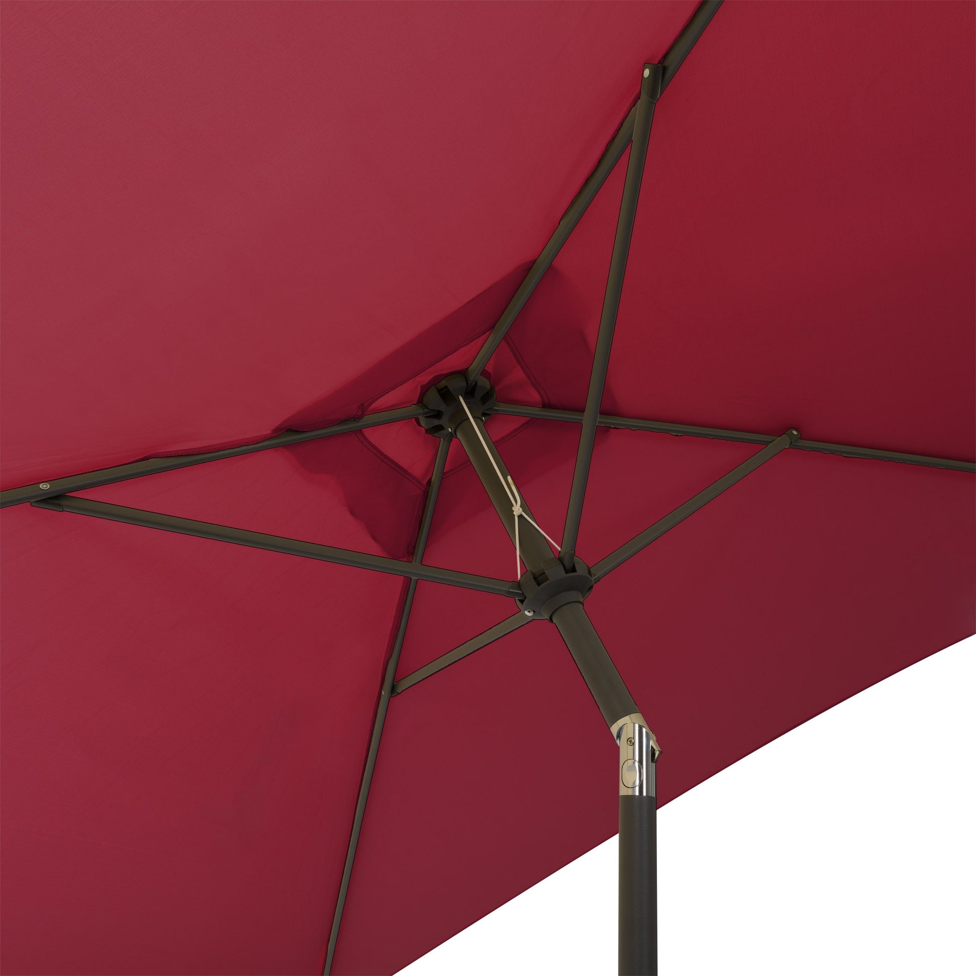 wine red square patio umbrella, tilting with base 300 Series detail image CorLiving#color_wine-red