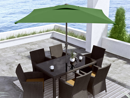 forest green square patio umbrella, tilting 300 Series lifestyle scene CorLiving#color_forest-green