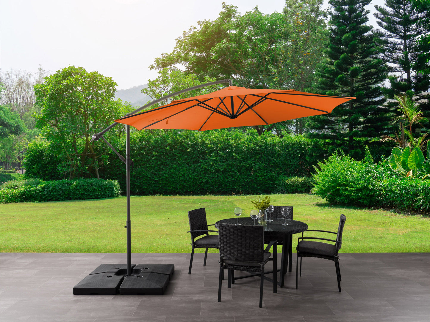 orange offset patio umbrella 400 Series lifestyle scene CorLiving#color_orange