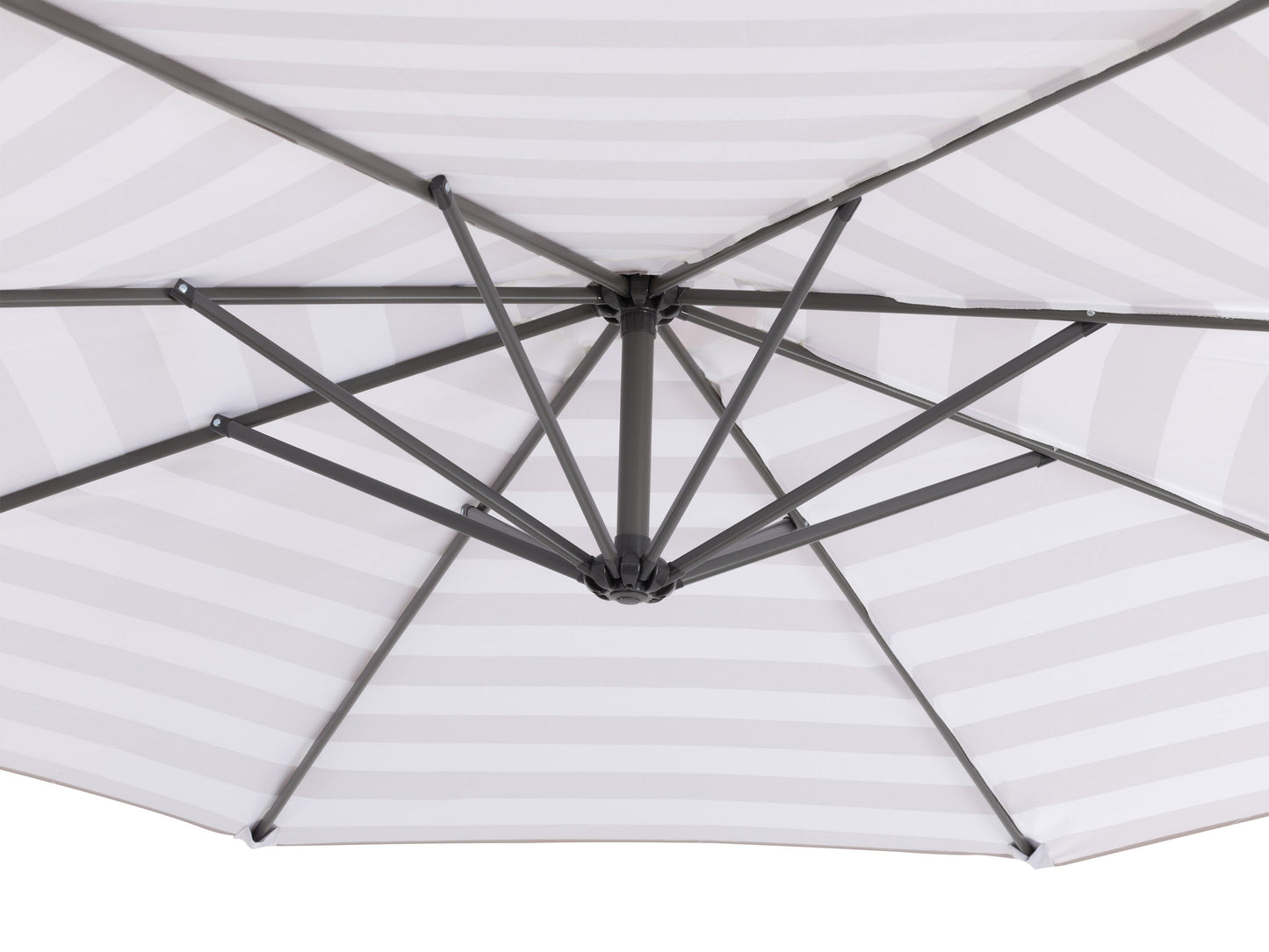 taupe and white offset patio umbrella 400 Series detail image CorLiving#color_taupe-and-white