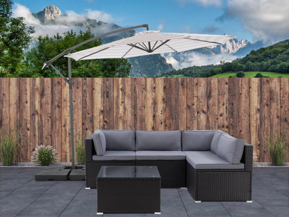 taupe and white offset patio umbrella 400 Series lifestyle scene CorLiving#color_taupe-and-white