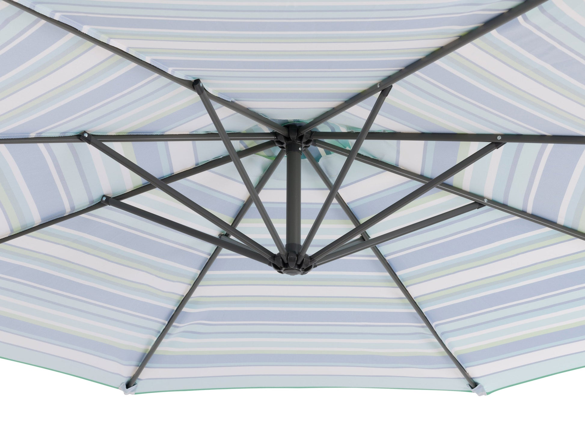 green and white offset patio umbrella 400 Series detail image CorLiving#color_green-and-white